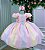 Vestido Infantil Circo Arco Iris Candy Color Festa Luxo - Imagem 2