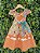 Vestido Infantil Junino Caipira São João Colorido Laranja - Imagem 7
