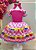 Vestido Infantil Junino Caipira Pink Saia Xadrex Colorido - Imagem 5