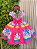 Vestido Infantil Junino Caipira Arraiá Festas Rosa e Azul - Imagem 3
