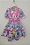 Vestido Infantil Junino Arraiá Rosa Com Florzinhas Colorida - Imagem 2