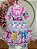 Vestido Infantil Junino Arraiá Rosa Com Florzinhas Colorida - Imagem 4