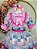 Vestido Infantil Junino Arraiá Rosa Com Florzinhas Colorida - Imagem 11