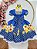 Vestido Infantil Junino Caipira Festas Azul Colorido Florido - Imagem 4