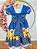 Vestido Infantil Junino Caipira Festas Azul Colorido Florido - Imagem 6