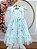 Vestido Infantil Verde Agua Jardim Encantado Apliques Festas - Imagem 4