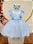 Vestido Infantil Azul Festa Glitter Princesa - Imagem 1