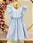 Vestido Infantil Azul Festa Glitter Princesa - Imagem 5