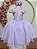 Vestido Infantil Jardim Encantado Com Renda Lilás Festas - Imagem 1