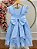 Vestido Infantil Azul Claro Busto Strass Saia Babados Daminhas - Imagem 5