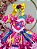 Vestido Infantil Junino Arraiá Caipira Rosa Xadrez Colorido - Imagem 2