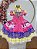 Vestido Infantil Junino Arraiá Caipira Rosa Xadrez Colorido - Imagem 3