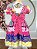 Vestido Infantil Junino Arraiá Caipira Rosa Xadrez Colorido - Imagem 5