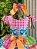 Vestido Infantil Junino Caipira Arraiá Rosa Colorido - Imagem 2