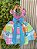 Vestido Infantil Junino Caipira Arraiá Rosa Colorido - Imagem 3