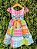 Vestido Infantil Junino Caipira Arraiá Rosa Colorido - Imagem 5