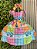 Vestido Infantil Junino Caipira Arraiá Rosa Colorido - Imagem 1