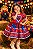 Vestido Infantil Junino Caipira Arraiá Xadrez Vermelho Colorido - Imagem 5