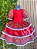 Vestido Infantil Junino Caipira Arraiá Xadrez Vermelho Colorido - Imagem 7