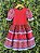 Vestido Infantil Junino Caipira Arraiá Xadrez Vermelho Colorido - Imagem 6