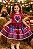 Vestido Infantil Junino Caipira Arraiá Xadrez Vermelho Colorido - Imagem 1