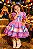 Vestido Infantil Junino Caipira Arraiá Xadrez Rosa Colorido - Imagem 5
