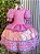 Vestido Infantil Junino Caipira Arraiá Xadrez Rosa Colorido - Imagem 7