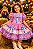 Vestido Infantil Junino Caipira Arraiá Xadrez Rosa Colorido - Imagem 1