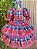 Vestido Infantil Junino Caipira Arraiá Vermelho Xadrez Colorido - Imagem 1