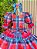 Vestido Infantil Junino Caipira Arraiá Vermelho Xadrez Colorido - Imagem 2