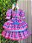 Vestido Infantil Junino Caipira Arraiá Rosa Xadrez Colorido - Imagem 1
