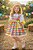Conjunto Junino Meninas Blusa Branca Com Saia Xadrez Colorida - Imagem 1