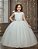 Vestido Infantil Longo Marfim Busto Renda Festas Damas Luxo - Imagem 2