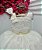 Vestido Infantil Longo Marfim Busto Renda Festas Damas Luxo - Imagem 3