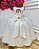 Vestido Infantil Longo Marfim Busto Renda Festas Damas Luxo - Imagem 4