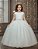 Vestido Infantil Longo Marfim Busto Renda Festas Damas Luxo - Imagem 7