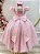 Vestido Infantil Longo Rosa Busto Renda e Bordado Damas Luxo - Imagem 3