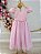 Vestido Infantil Longo Rosa Busto Renda e Bordado Damas Luxo - Imagem 4