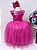 Vestido Infantil Pink Renda Saia Brilho Cinto Strass - Imagem 1