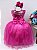 Vestido Infantil Pink Renda Saia Brilho Cinto Strass - Imagem 10