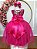 Vestido Infantil Pink Renda Saia Brilho Cinto Strass - Imagem 5