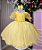 Vestido Infantil Festa Luxo Tule Glitter Amarelo - Imagem 4