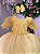 Vestido Infantil Festa Luxo Tule Glitter Amarelo - Imagem 5