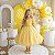 Vestido Infantil Festa Luxo Tule Glitter Amarelo - Imagem 1