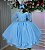 Vestido Infantil Festa Luxo Tule Glitter Azul Bebe - Imagem 5