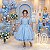 Vestido Infantil Festa Luxo Tule Glitter Azul Bebe - Imagem 2
