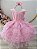 Vestido Infantil Rosa Saia Babados e Glitter Daminha - Imagem 1