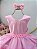 Vestido Infantil Rosa Saia Babados e Glitter Daminha - Imagem 2