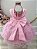 Vestido Infantil Rosa Saia Babados e Glitter Daminha - Imagem 3