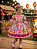 Vestido Junino Arraiá Festas Azul Xadrez Colorido - Imagem 1